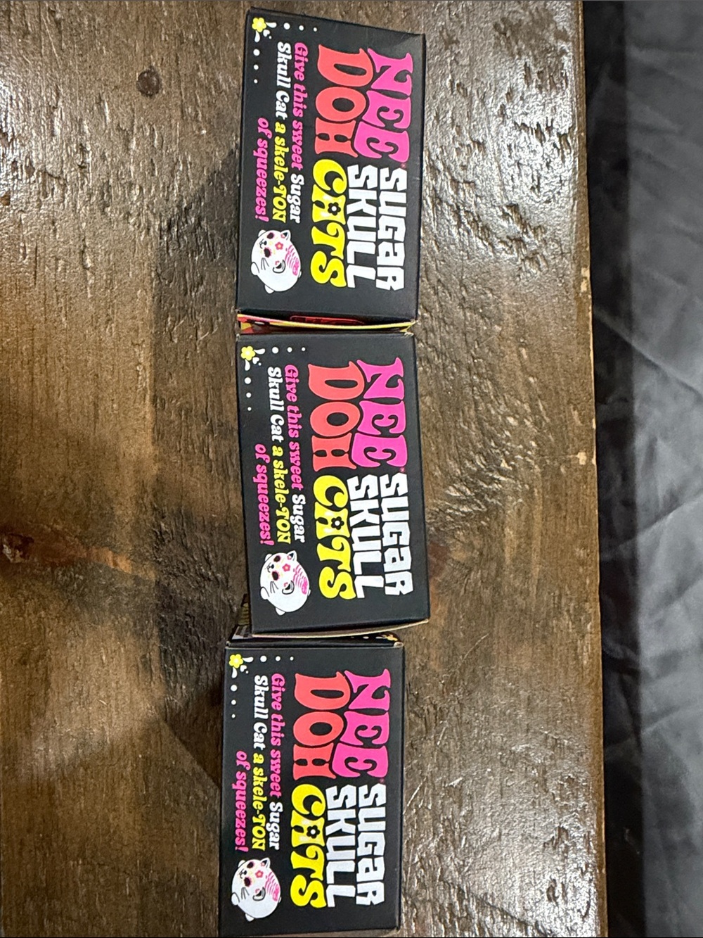 Authentic Needoh Sugar Skull Cat Toy - Pink & Yellow Packaging $28 per piece